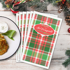 Aangepaste feestelijke rood groen wit kerstfeest servet