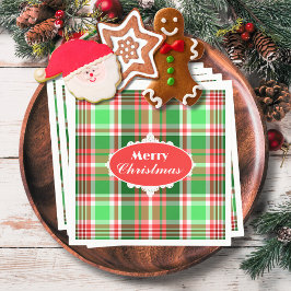 Aangepaste feestelijke rood groen wit kerstfeest servet