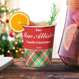 Aangepaste feestelijke rood groen wit vakantie par papieren bekers