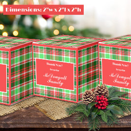 Aangepaste feestelijke rood groen witte kerstvakan bedankdoosjes
