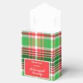 Aangepaste feestelijke rood groen witte kerstvakan bedankdoosjes (Geopend)