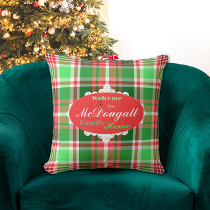 Aangepaste feestelijke rood groen witte kerstvakan kussen