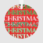 Aangepaste feestelijke rood groene kerstfoto ornament (achterkant)