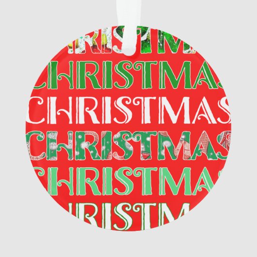 Aangepaste feestelijke rood groene kerstfoto ornament (achterkant)