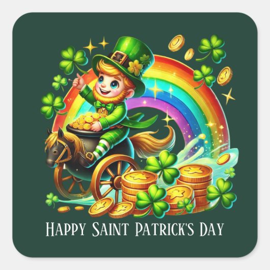 Aangepaste feestelijke St. Patrick's Day-partij Vierkante Sticker (Voorkant)