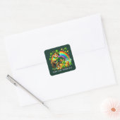 Aangepaste feestelijke St. Patrick's Day-partij Vierkante Sticker (Envelop)