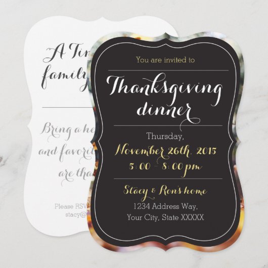 Aangepaste feestelijke Thanksgiving uitnodigen Kaart (Voorkant / Achterkant)