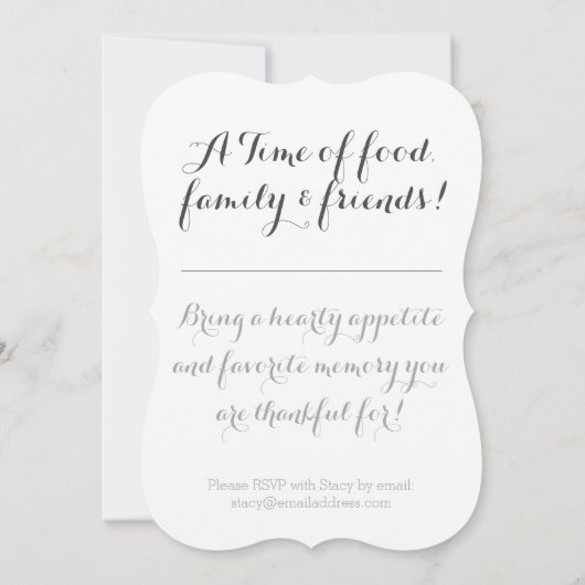 Aangepaste feestelijke Thanksgiving uitnodigen Kaart (Achterkant)