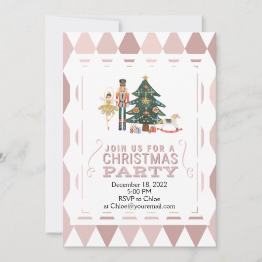 Aangepaste feestelijke uitnodiging voor kerstNutkr (Voorkant)