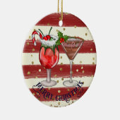 Aangepaste feestelijke vakantie Drink kerstversier Keramisch Ornament (Rechts)