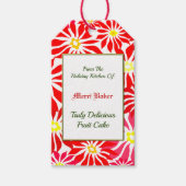 Aangepaste feestkeuken voor rood poinsettia Gift L Cadeaulabel (Voorkant)