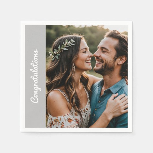 "Aangepaste feestserviet – Foto & tekst bewerkbaar Servet (Voorkant)