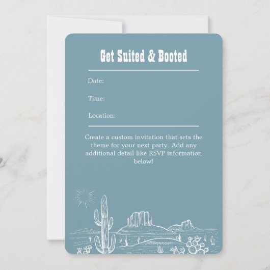 Aangepaste feestuitnodiging - Country Rodeo Verjaa Kaart (Achterkant)