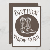 Aangepaste feestuitnodiging - Country Rodeo Verjaa Kaart (Voorkant / Achterkant)