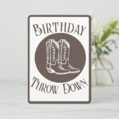 Aangepaste feestuitnodiging - Country Rodeo Verjaa Kaart (Staand voorkant)