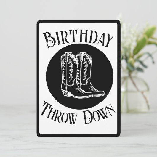 Aangepaste feestuitnodiging - Country Rodeo Verjaa Kaart (Staand voorkant)