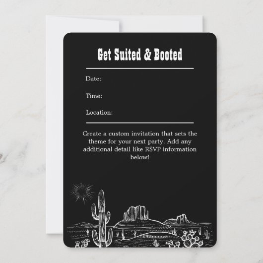 Aangepaste feestuitnodiging - Country Rodeo Verjaa Kaart (Achterkant)