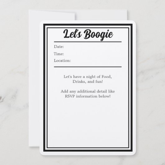 Aangepaste feestuitnodiging - Disco verjaardagsfee Kaart (Achterkant)
