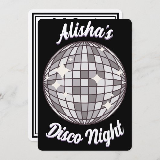 Aangepaste feestuitnodiging - Disco verjaardagsfee Kaart (Voorkant / Achterkant)