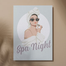 Aangepaste feestuitnodiging - Meisjes Spa-dag verj