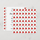 Aangepaste feestuitnodiging met aardbeienpatroon kaart (Voorkant / Achterkant)