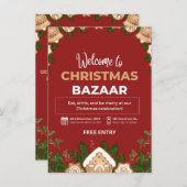 Aangepaste feestuitnodiging, Xmas feestuitnodiging Kaart (Voorkant / Achterkant)