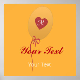 Aangepaste Felgele Ballon Baby Feest Verjaardag Poster