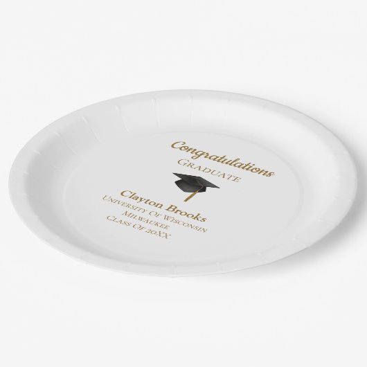 Aangepaste felicitaties Afstuderen met Pet Papieren Bordje (Gekanteld)