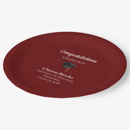Aangepaste felicitaties Afstuderen met Pet Papieren Bordje (Gekanteld)