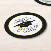 Aangepaste felicitaties voor klasse ronde kartonnen onderzetter (Gebogen)