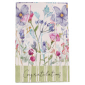 Aangepaste felicitaties waterverf paarse bloemen medium cadeauzakje (Voorkant)