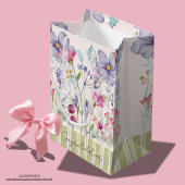 Aangepaste felicitaties waterverf paarse bloemen medium cadeauzakje