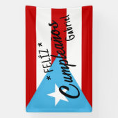 Aangepaste Feliz cumpleaños-spandoek – Puerto Rico Spandoek (Verticaal)
