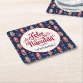 Aangepaste Feliz Navidad Kartonnen Onderzetters (Schuin)