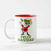 Aangepaste Feliz Navidad Mexicaanse kerstkerstkers Tweekleurige Koffiemok (Links)