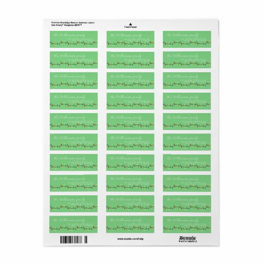 Aangepaste Fentive Party String Lights Etiket (Full Sheet)