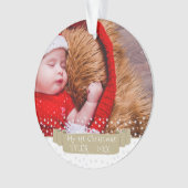Aangepaste Festive Baby`s Eerste Kerstmis Foto Ornament (voorkant)