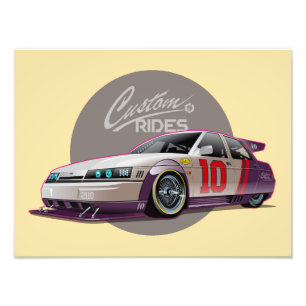 Aangepaste fictie raceauto concept foto afdruk