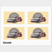 Aangepaste fictie raceauto concept rechthoekige sticker (Vel)