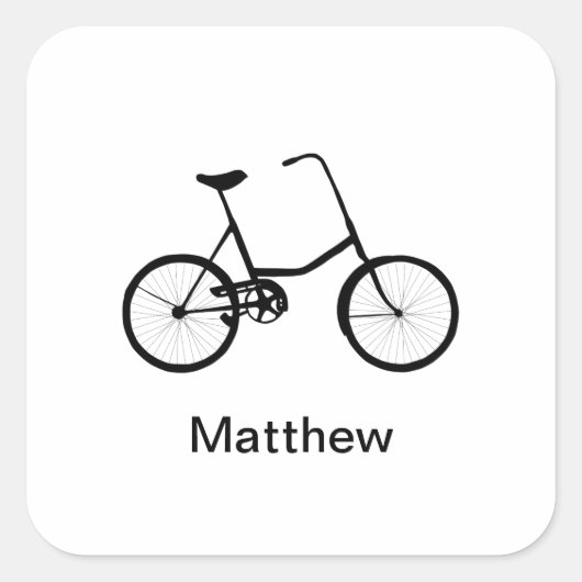 Aangepaste fiets vierkante sticker (Voorkant)