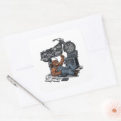 Aangepaste Fiets Winkel Bull Mechanisch Profession Vierkante Sticker (Envelop)