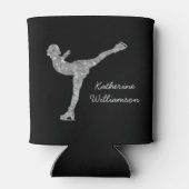 Aangepaste figuur schaatsen schaatsen zilveren shi blikjeskoeler (Achterkant)