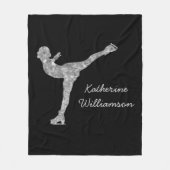 Aangepaste figuur schaatsen schaatsen zilveren shi fleece deken (Voorkant)