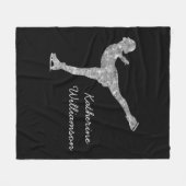Aangepaste figuur schaatsen schaatsen zilveren shi fleece deken (Voorkant (Horizontaal))