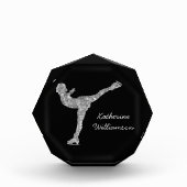 Aangepaste figuur schaatsen schaatsen zilveren shi fotoblokken (Voorkant)