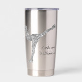 Aangepaste figuur schaatsen schaatsen zilveren shi geïsoleerde drinkbeker (Links)
