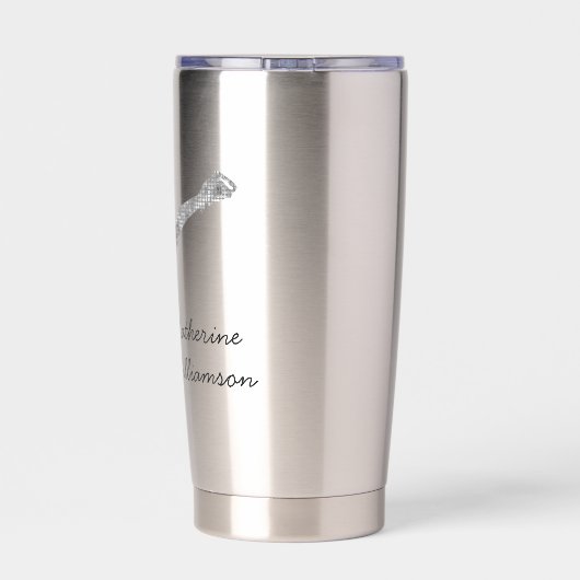 Aangepaste figuur schaatsen schaatsen zilveren shi geïsoleerde drinkbeker (Achterkant)