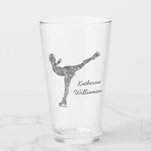 Aangepaste figuur schaatsen schaatsen zilveren shi glas (Voorkant)