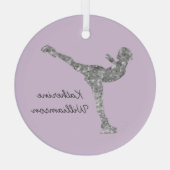 Aangepaste figuur schaatsen schaatsen zilveren shi glas ornament (Achterkant)