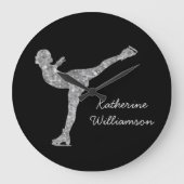 Aangepaste figuur schaatsen schaatsen zilveren shi grote klok (Voorkant)